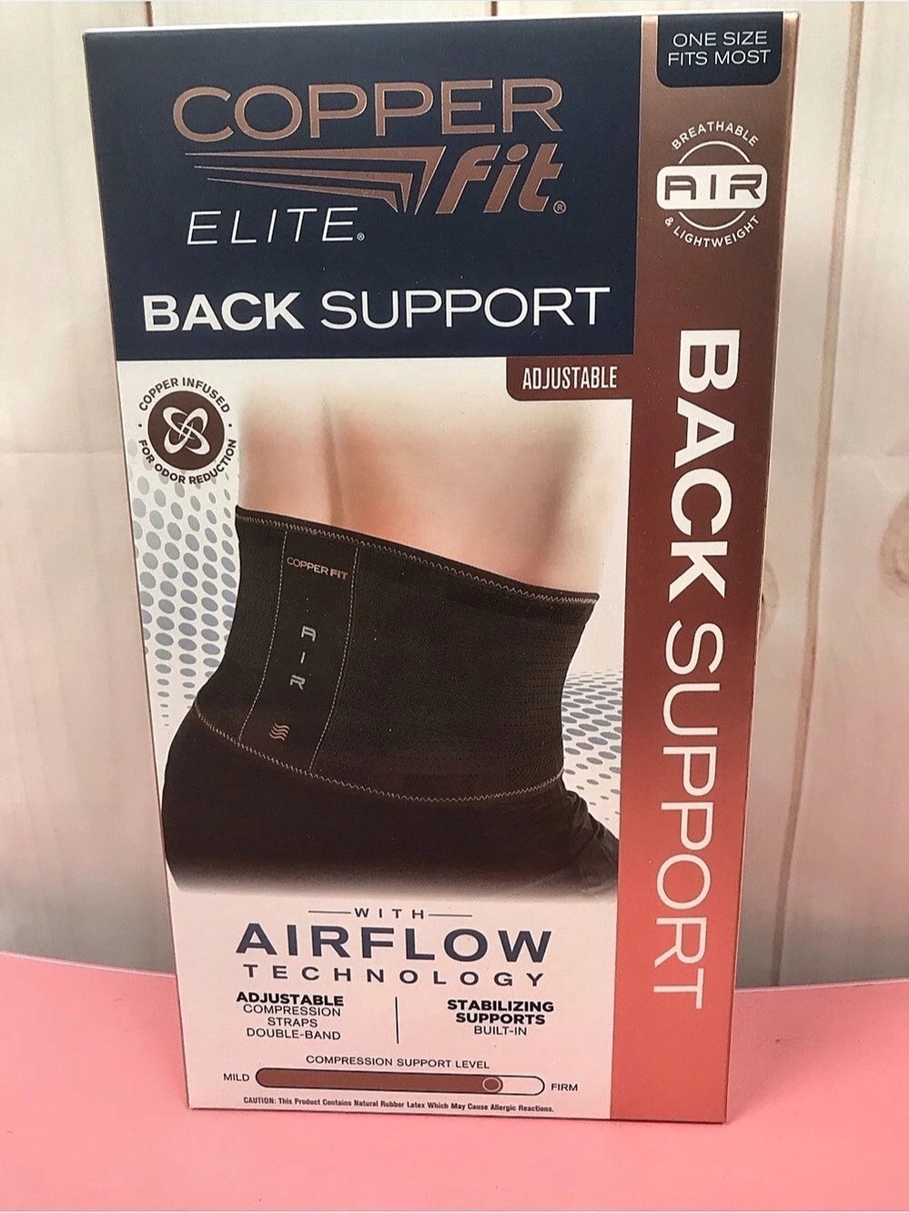 Copper Fit Elite Back Support Adjustable Black Back Support
